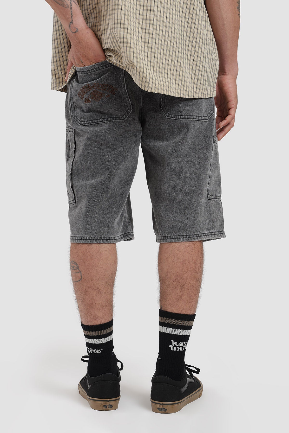 Short Cargo Denim Hombre - Gris