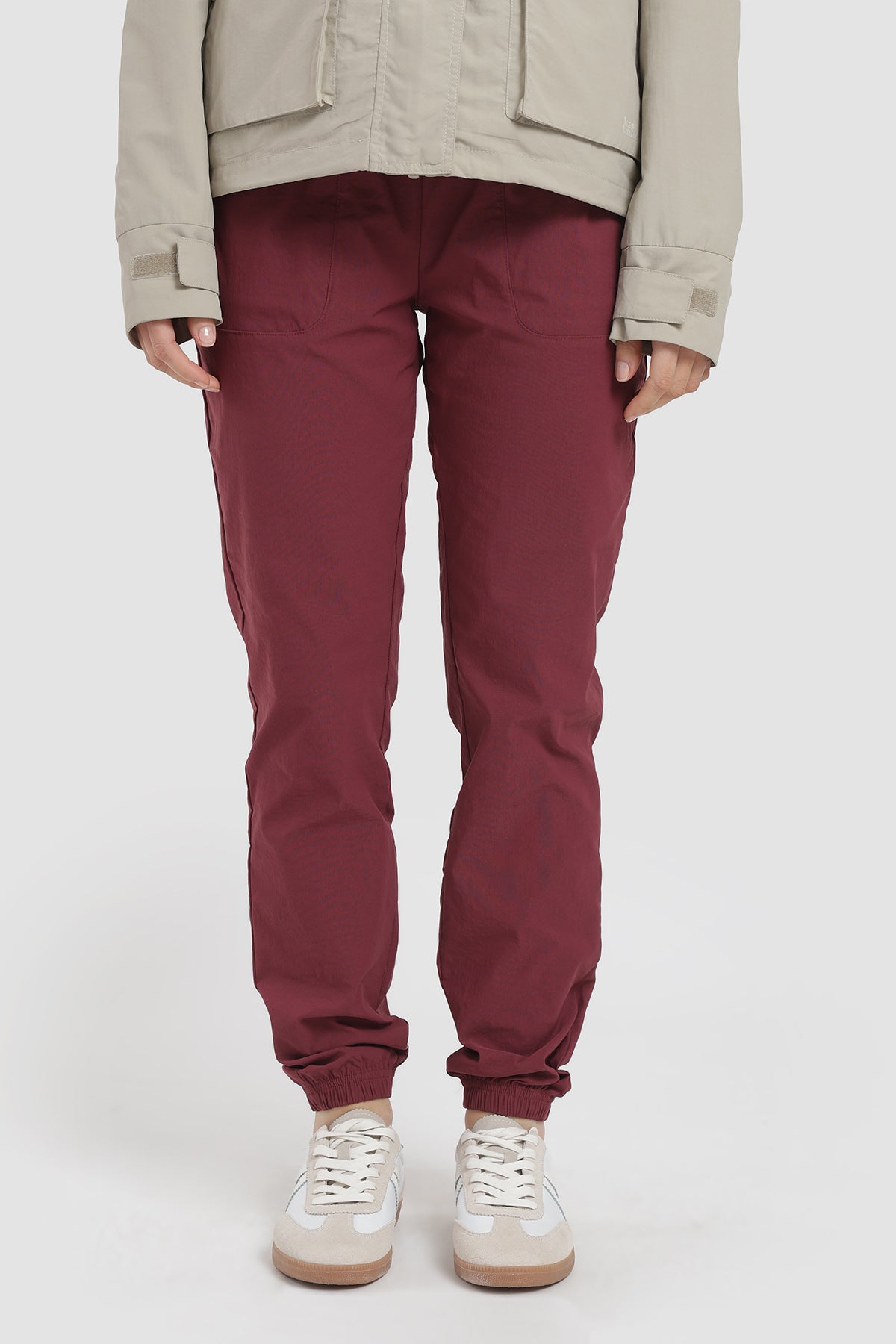 Pantalón Jogger Hikking Nylon Mujer - Burdeo