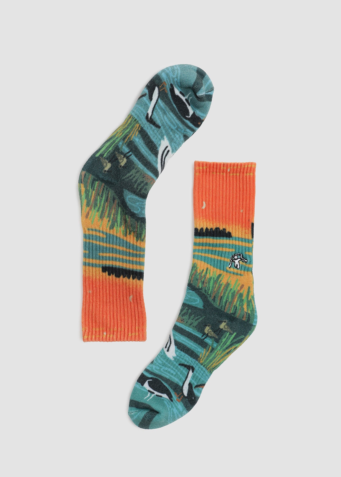 Calcetines Print Humedal - Naranjo