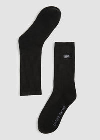 Calcetines Largos Clásicos Algodón Retro Hombre - Negro Black