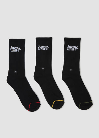 Calcetines Largos Pack Algodón Faja 3 Pares Hombre - Negro Black