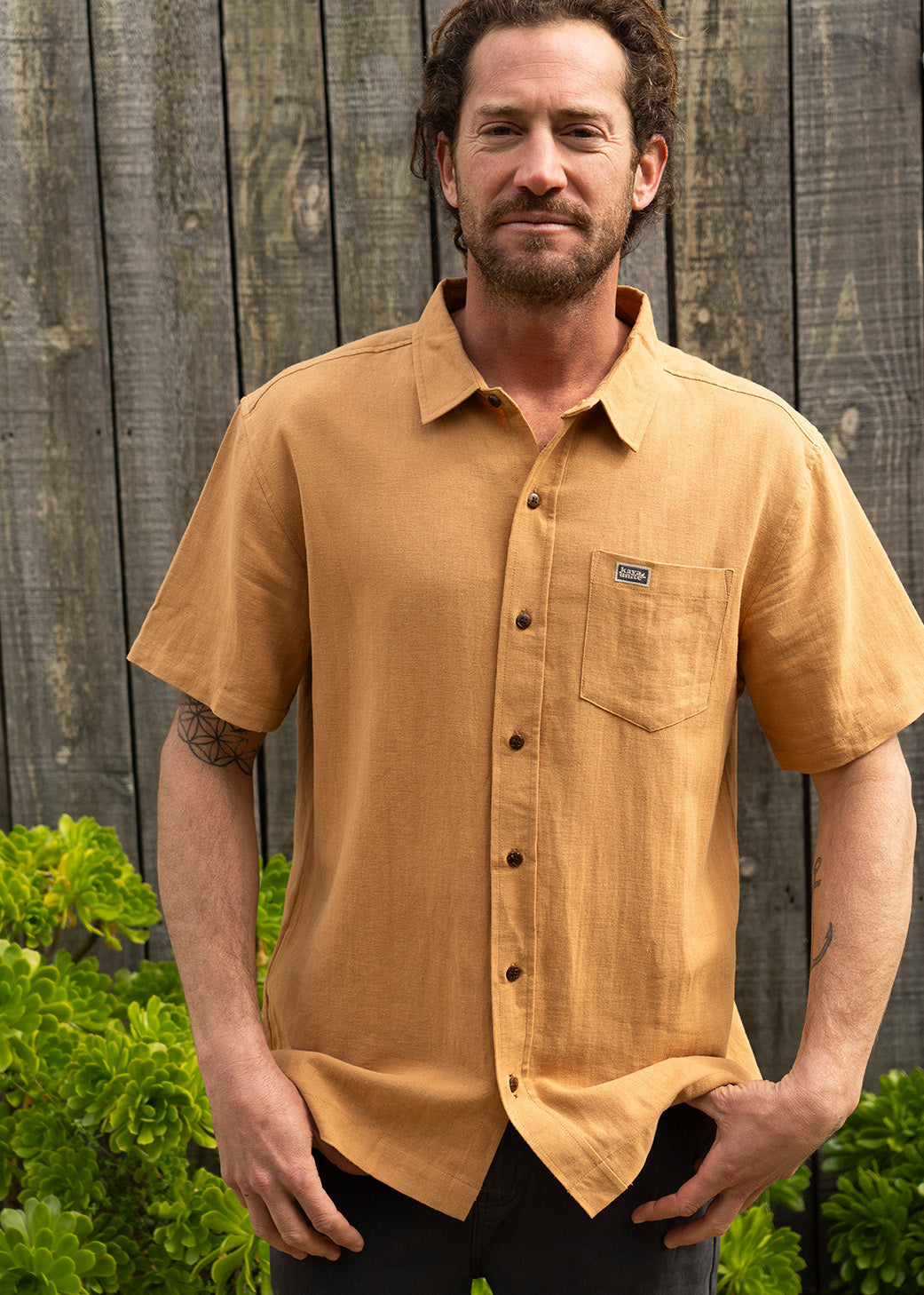 Camisa Lino Camel