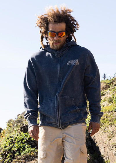 Polerón Con Cierre Algodón Relax Hombre - Navy Lavender