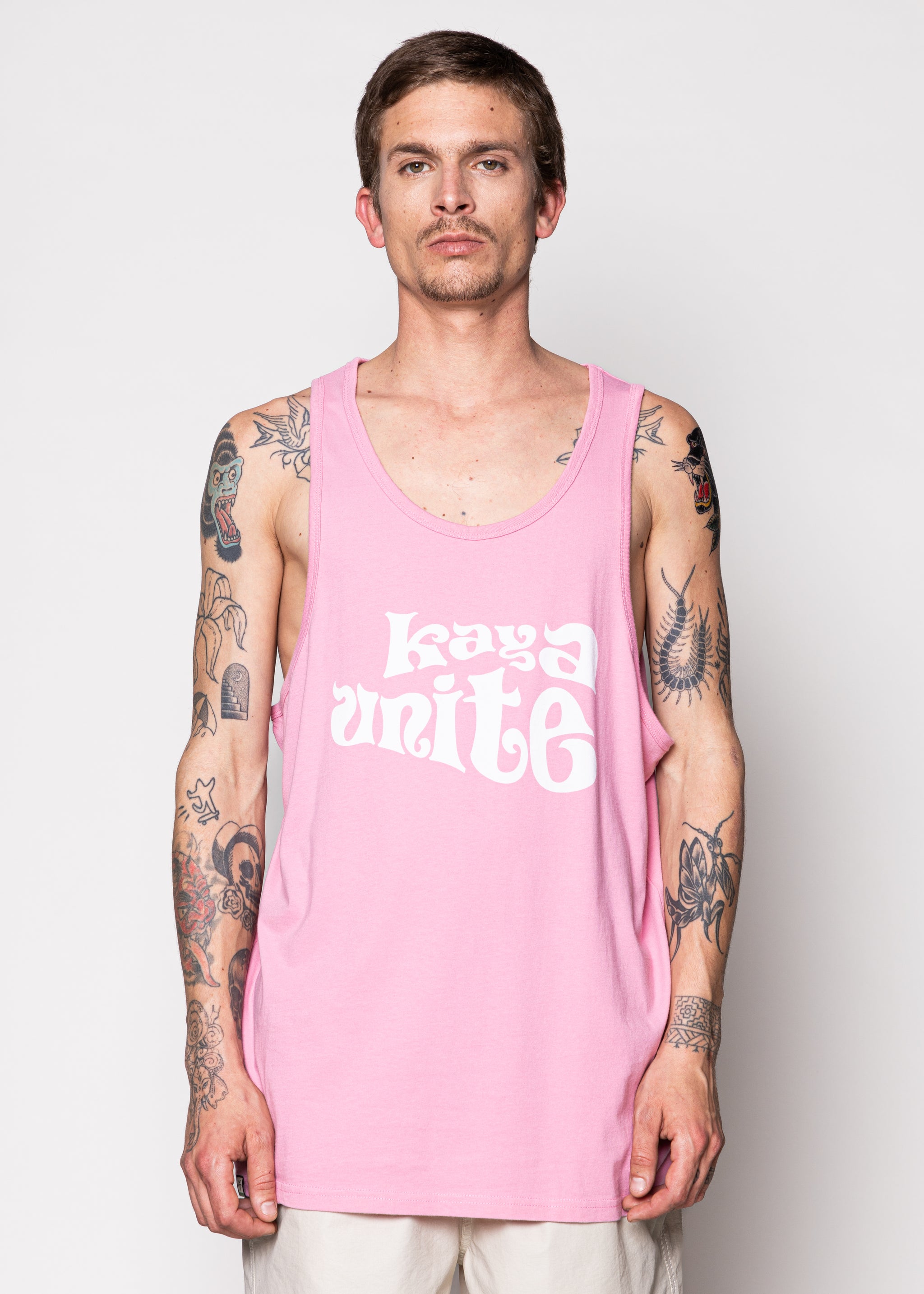 Polera Sin Mangas Algodón Groovy Hombre - Pink