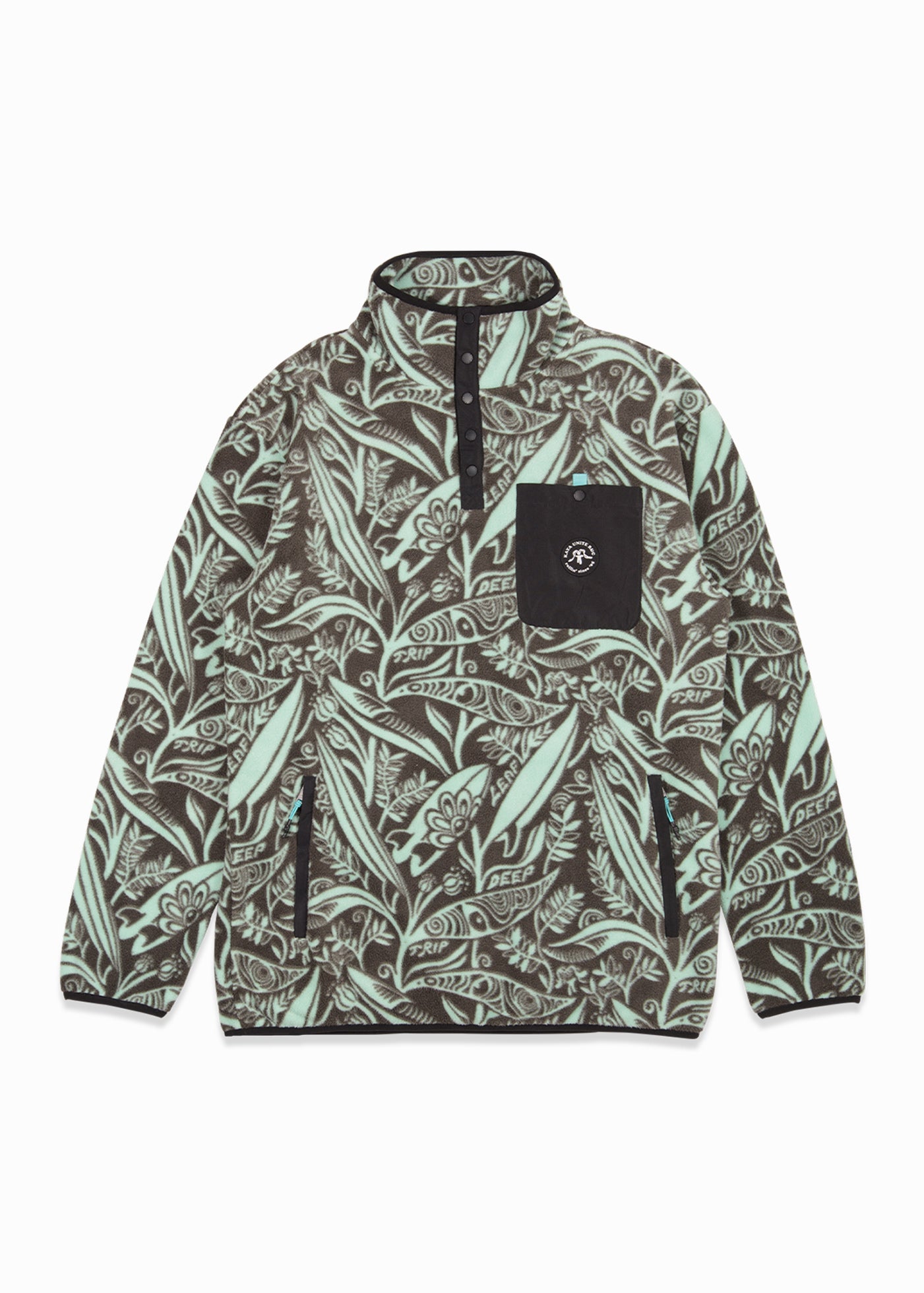 Polar Half Zip Leaf Pool Teal