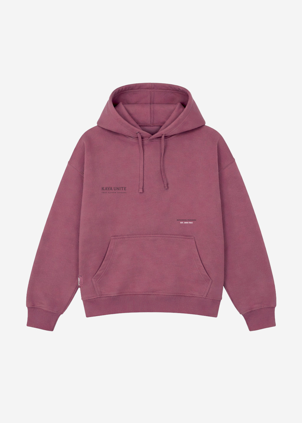 Polerón Hoodie Algodón Print Botanical Mujer - Burdeo