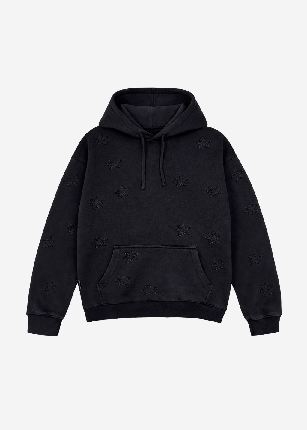 Polerón Hoodie Algodón Print Stars Mujer - Negro