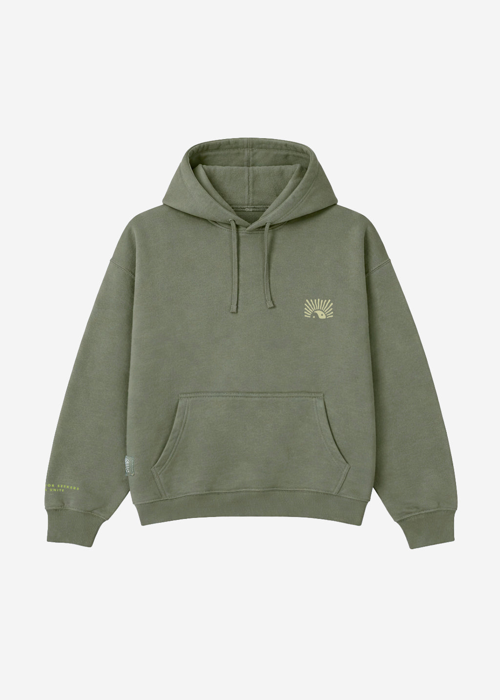 Polerón Hoodie Algodón Print Sun Kaya Mujer - Oliva