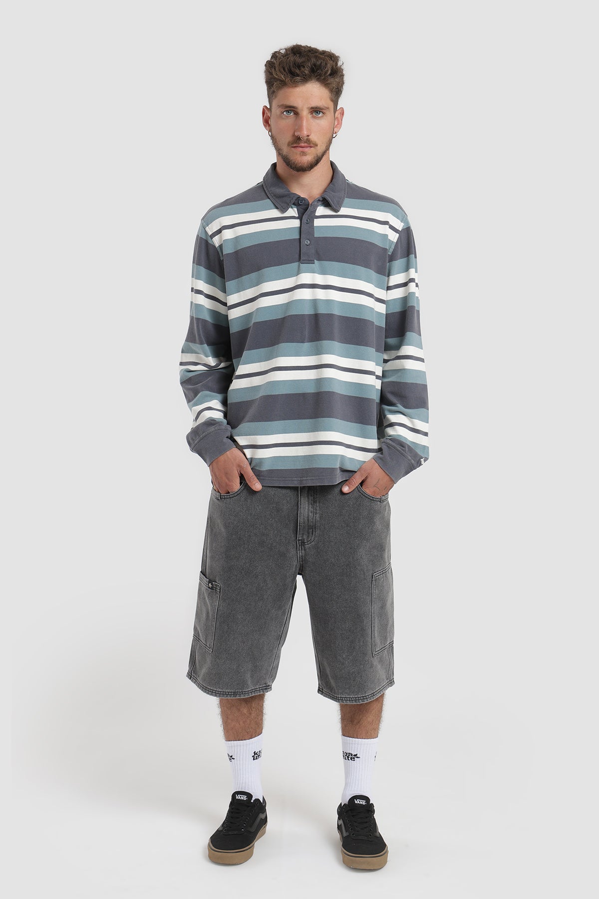 Short Cargo Denim Hombre - Gris