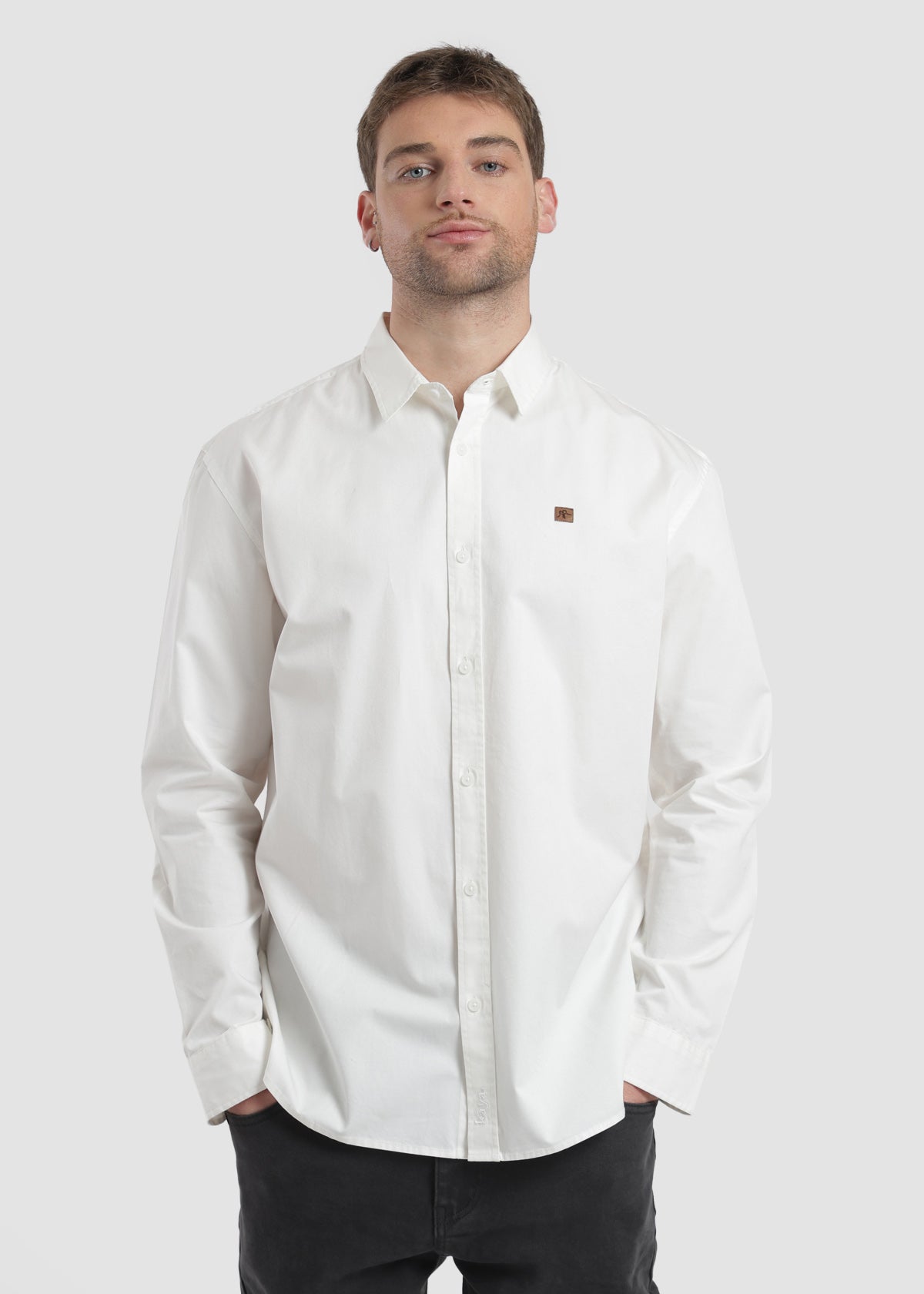 Camisa Manga larga Algodón Hombre - Blanco