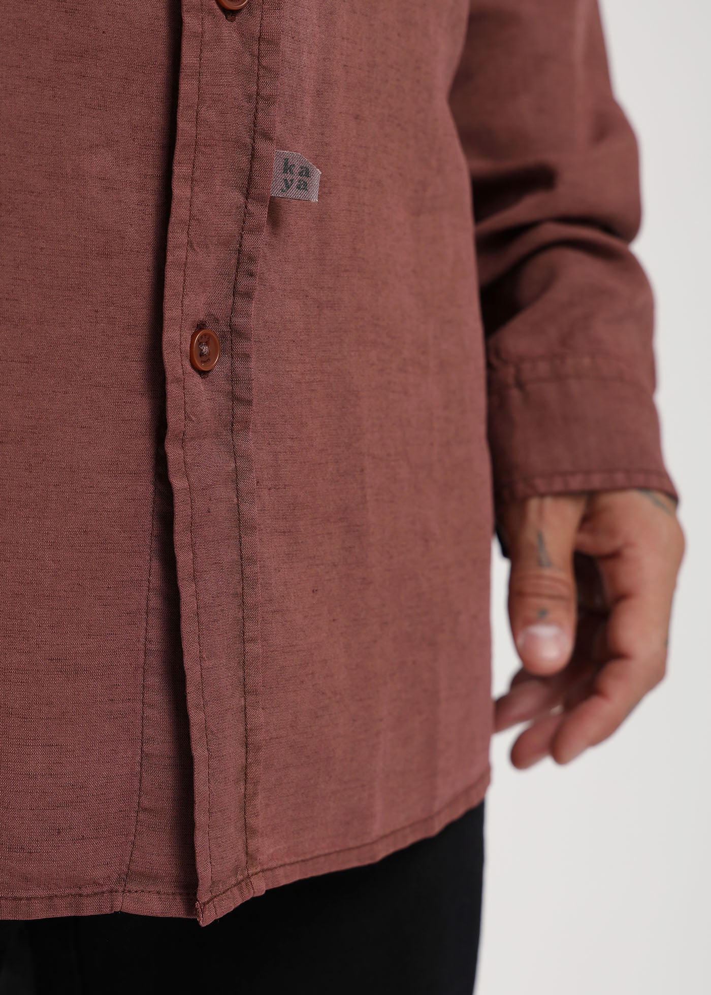 Camisa Manga Larga Tenlin Hombre - Naranjo