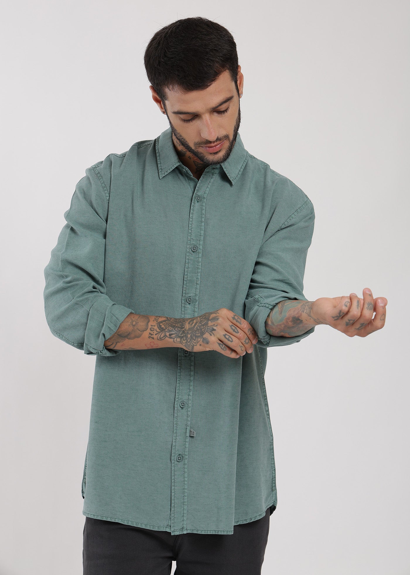 Camisa Manga Larga Tenlin Hombre - Verde