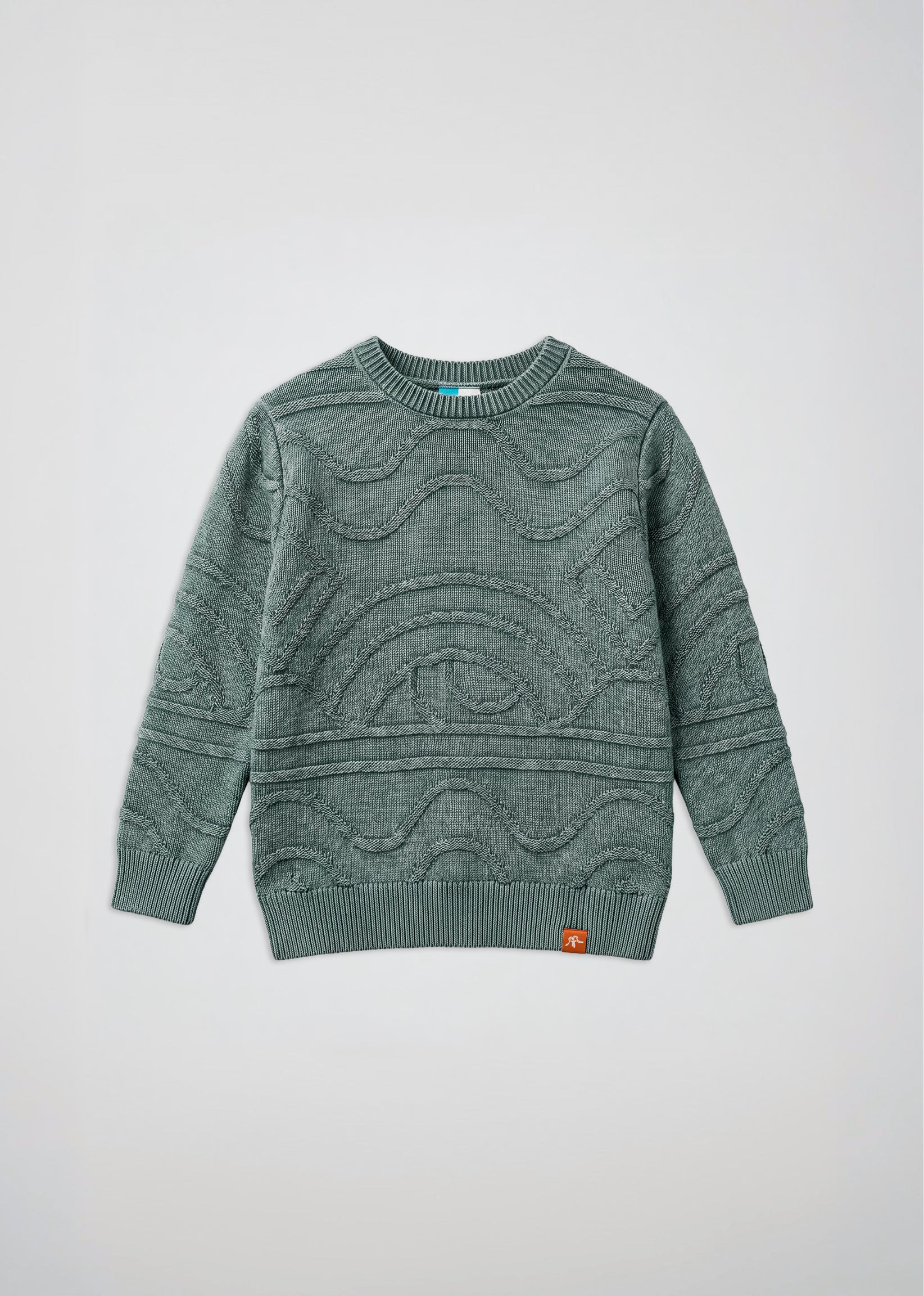 Chaleco Tejido Cuello Redondo Jacquard Niños - Verde