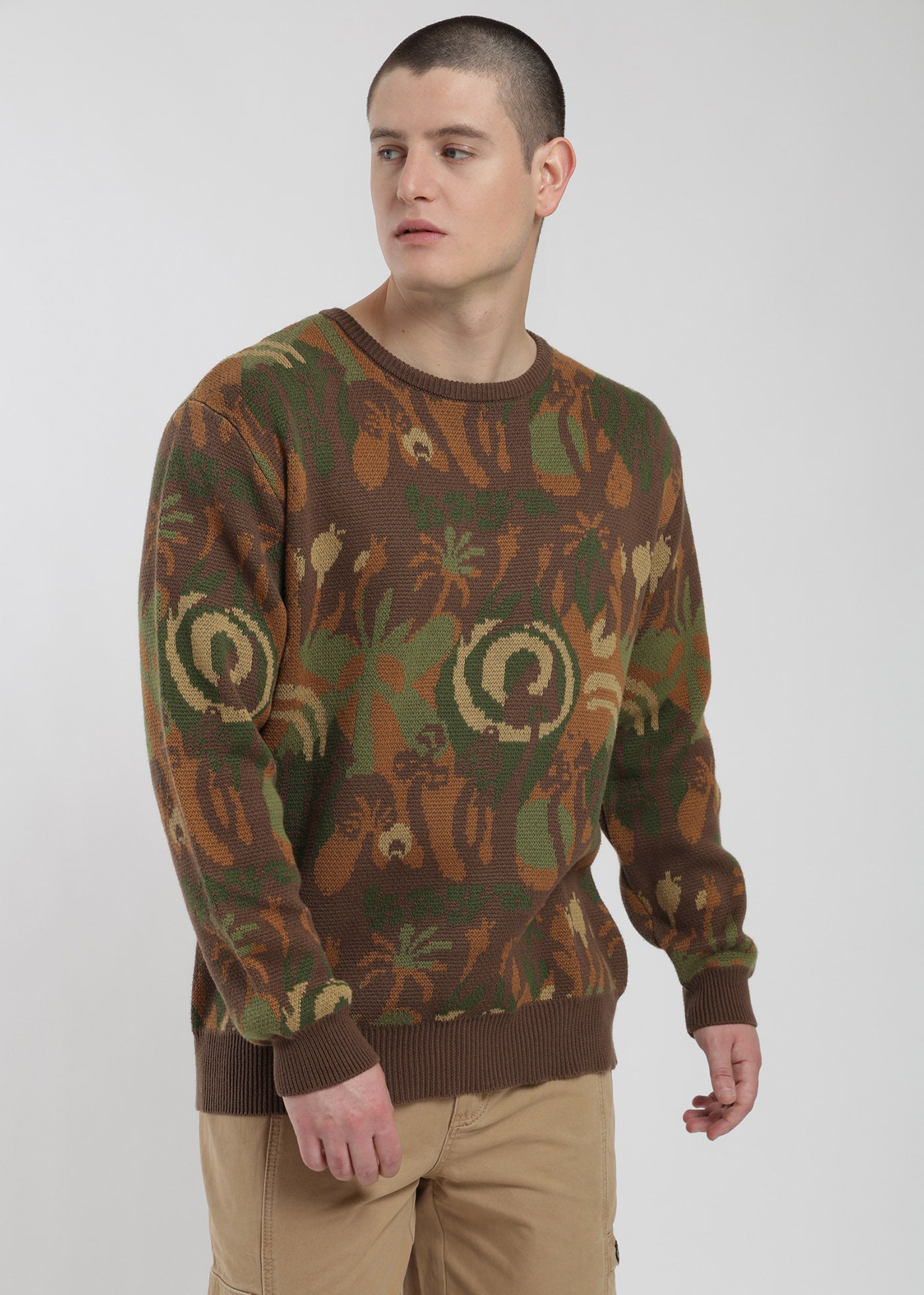 Chaleco Tejido Cuello Redondo Print Hombre - Verde