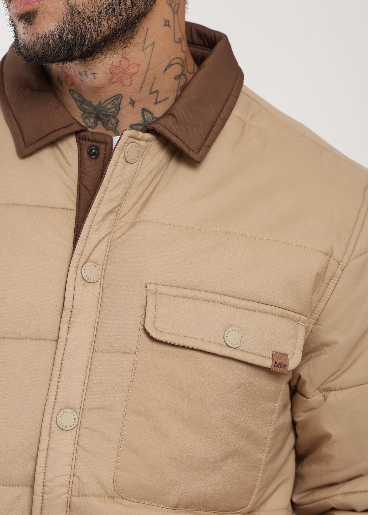 Chaqueta Acolchada Nylon Yuka Hombre - Caqui Tan