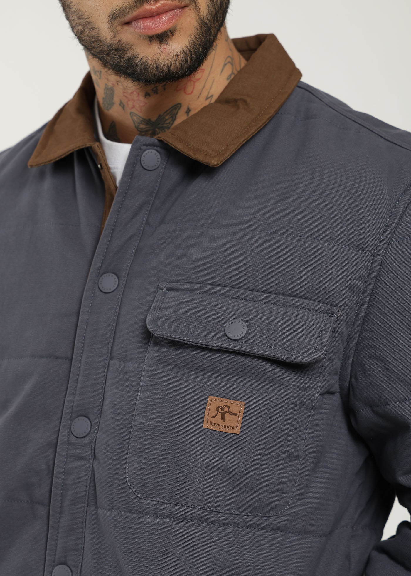 Chaqueta Acolchada Yuka Canvas Hombre - Navy Dark Slate Gray