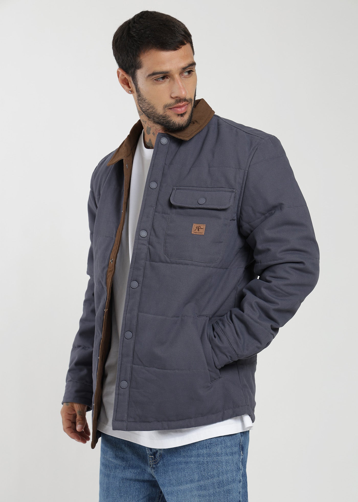Chaqueta Acolchada Yuka Canvas Hombre - Navy Dark Slate Gray