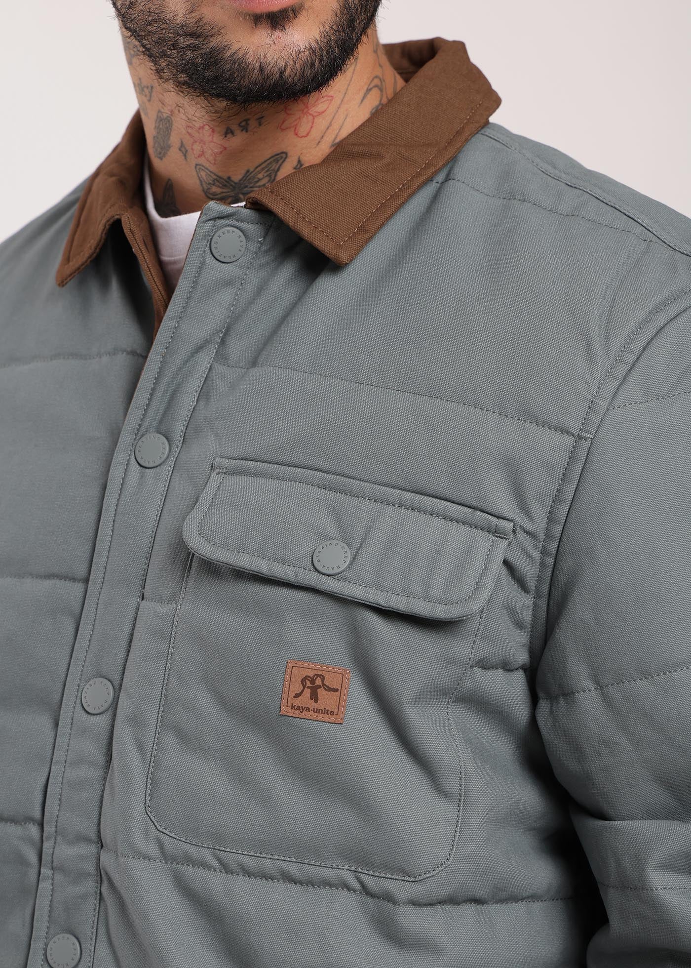 Chaqueta Acolchada Yuka Canvas Hombre - Verde Dim Gray
