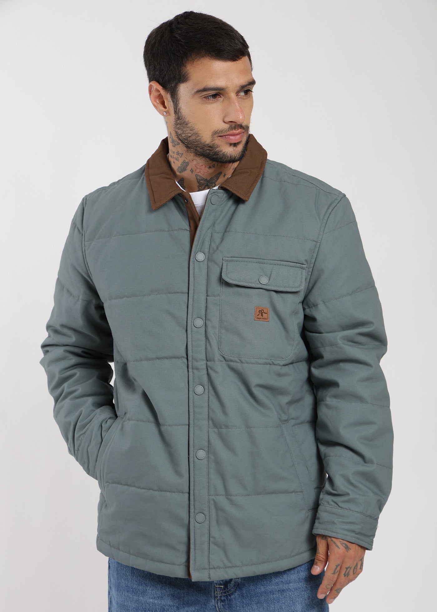 Chaqueta Acolchada Yuka Canvas Hombre - Verde Dim Gray