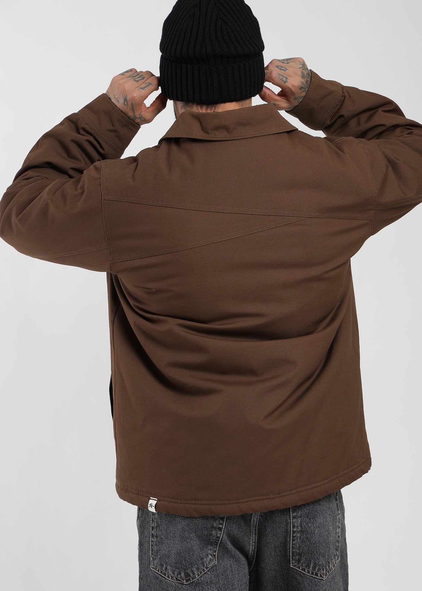 Chaqueta Clásica Fur Canva Hombre Café #Color_Café