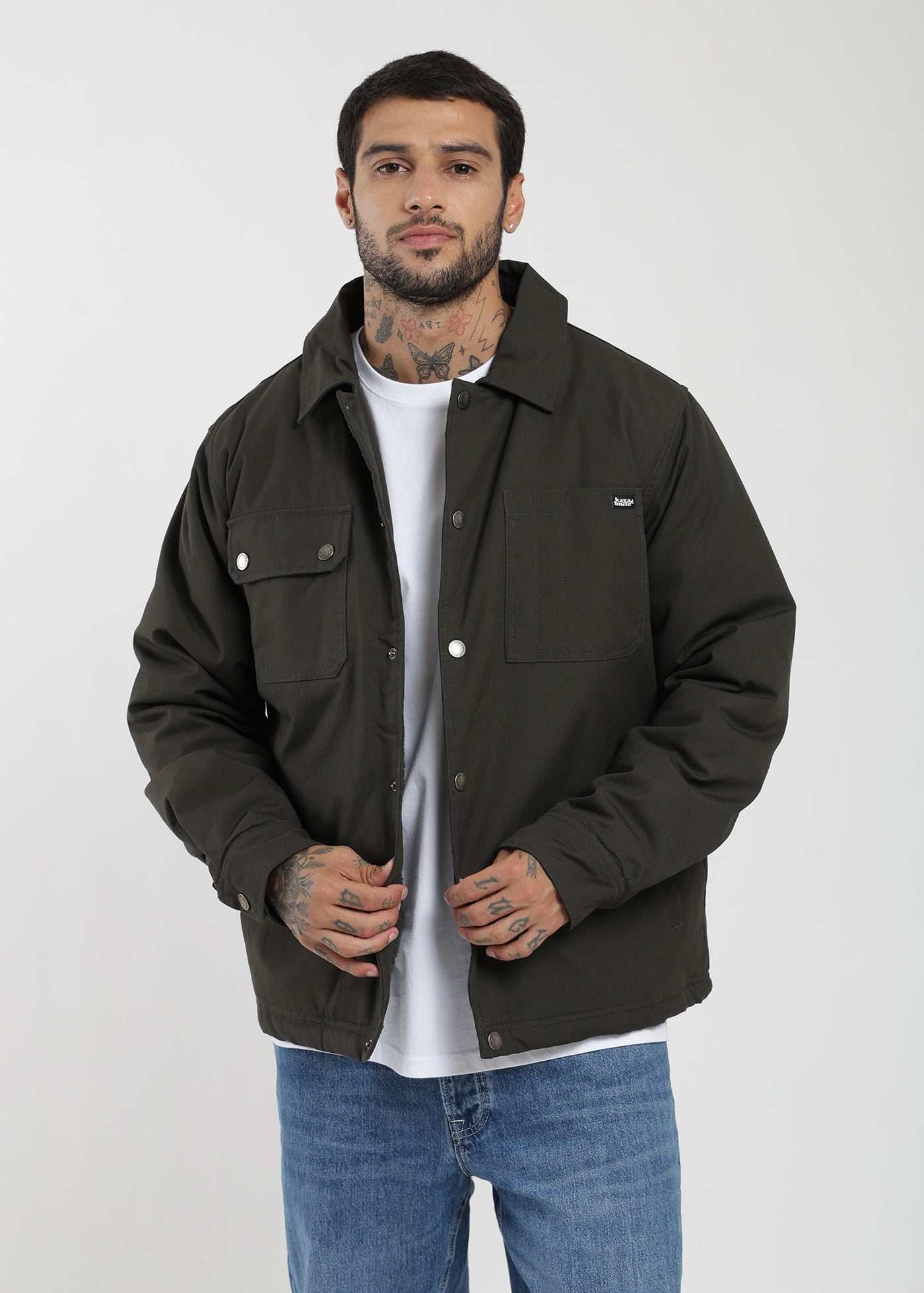 Chaqueta Clásica Fur Canva Hombre Gris #Color_Gris