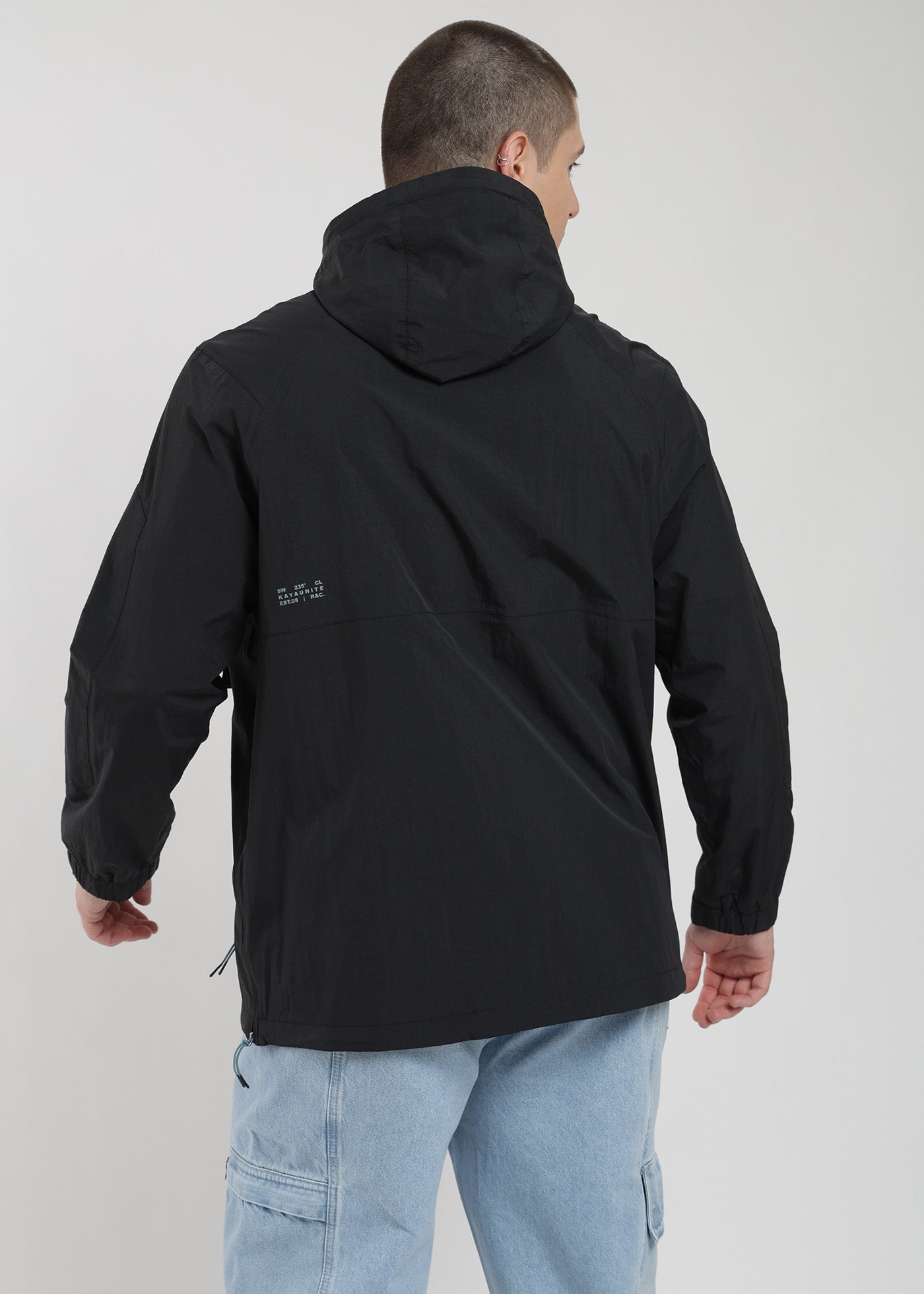 Chaqueta Cortaviento Anorak Hombre Negro #Color_Negro