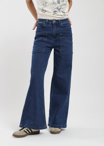 Pantalón Pata Ancha Algodón Mujer Light Gray