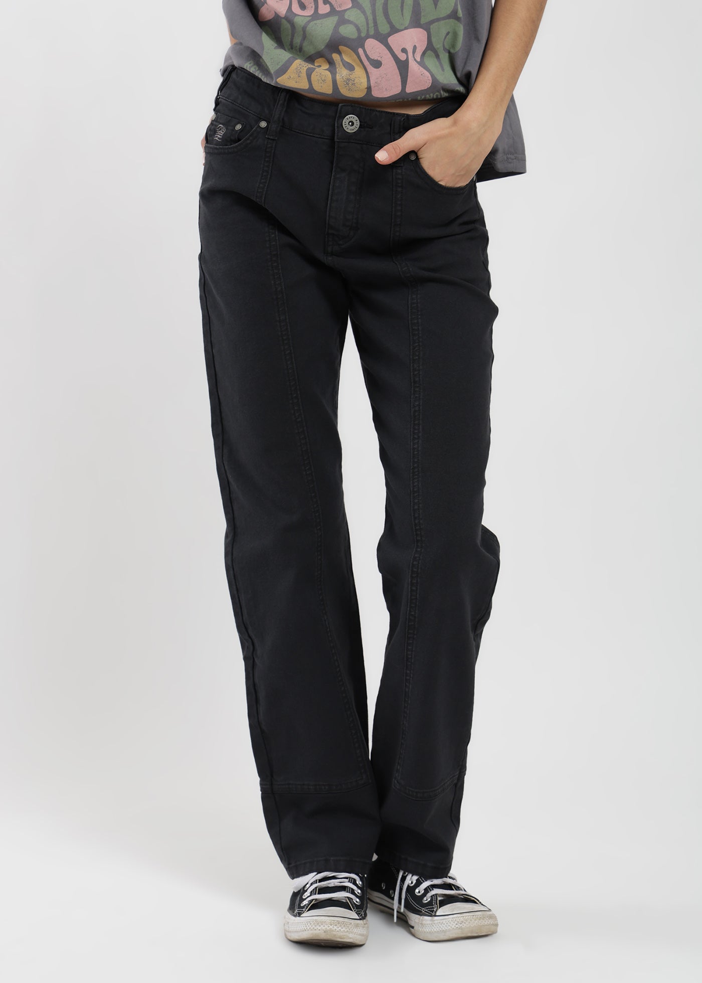 Pantalón Recto Canvas Mujer