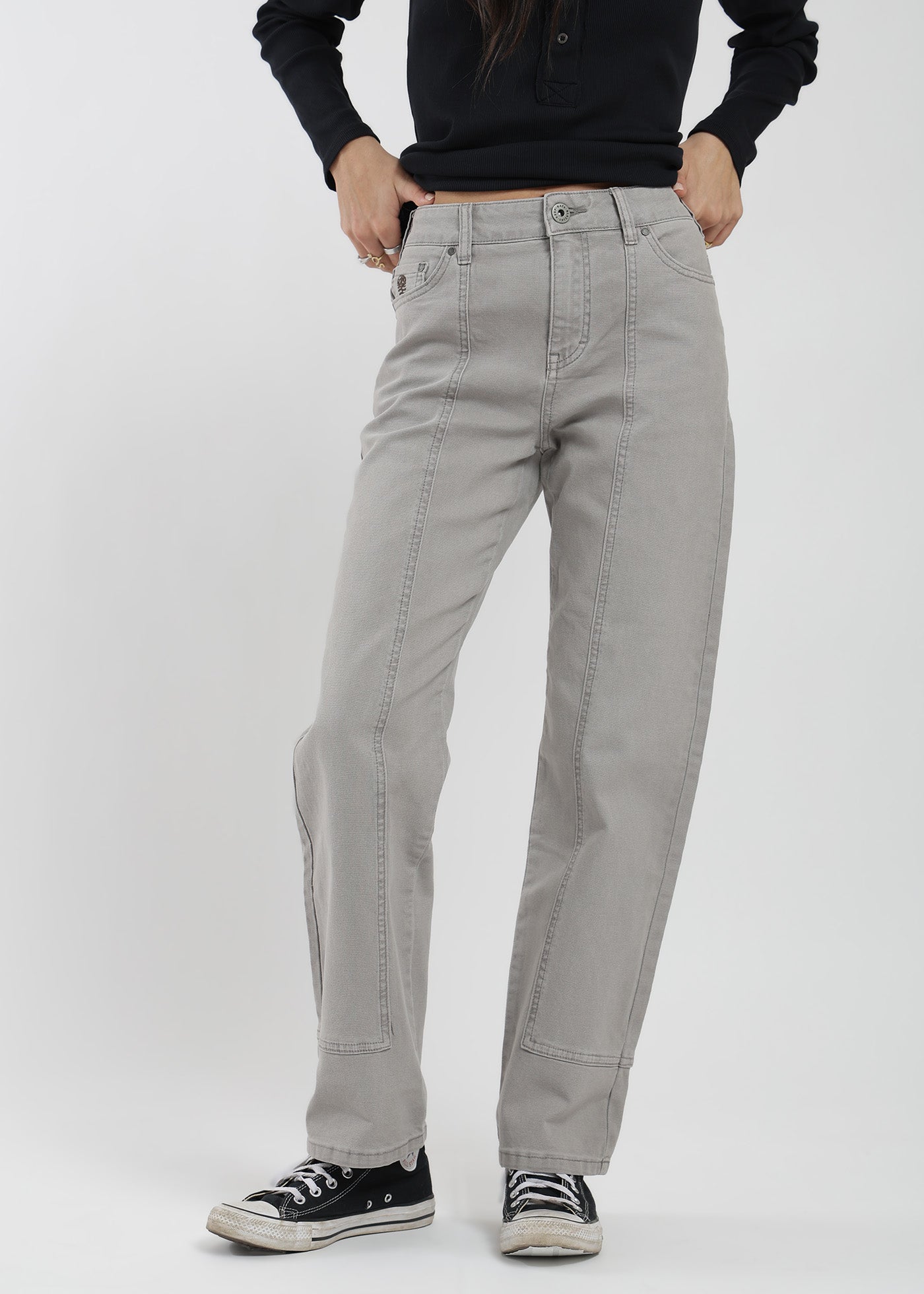 Pantalón Recto Canvas Mujer