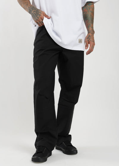 Pantalón Recto Nylon Yaka Relaxed Hombre Black