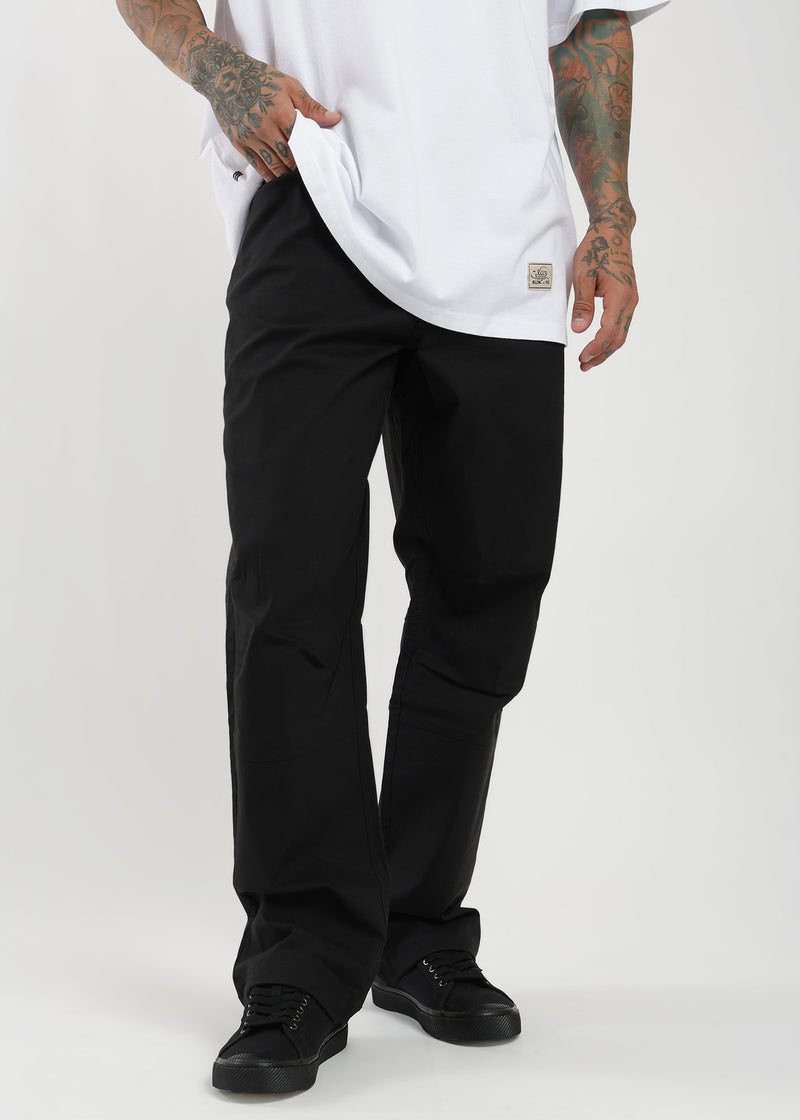 Pantalón Recto Nylon Yaka Relaxed Hombre Black #Color_Negro