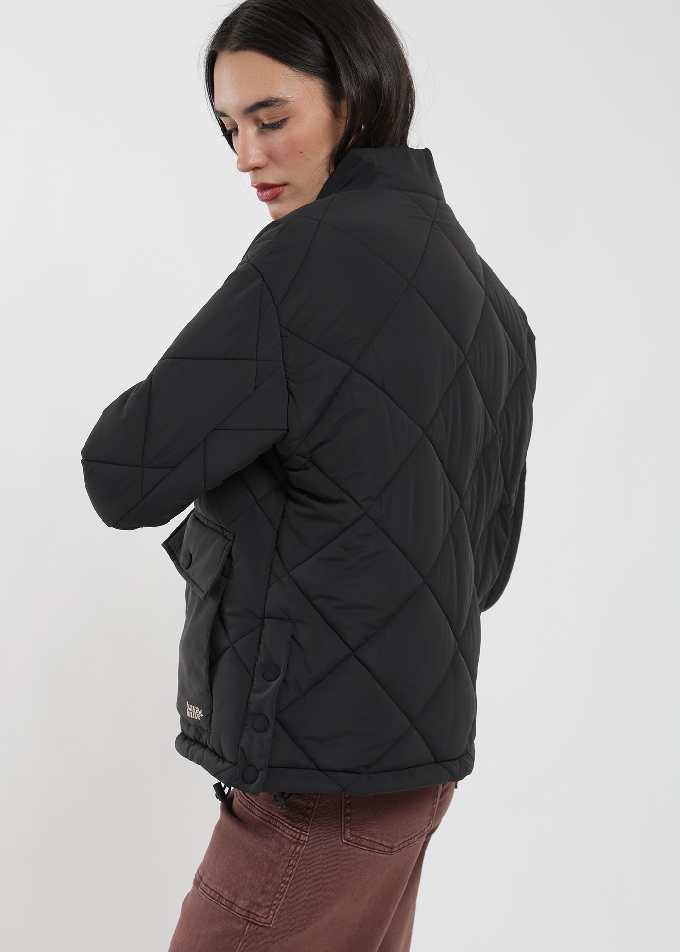 Parka Puffa Nylon Mujer - Negro