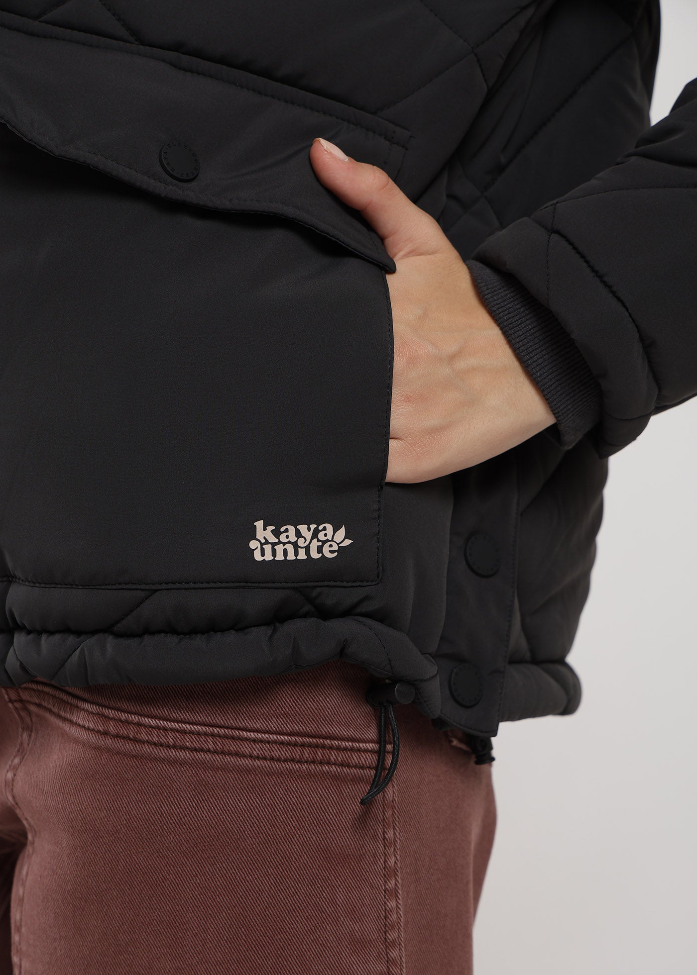 Parka Puffa Nylon Mujer - Negro