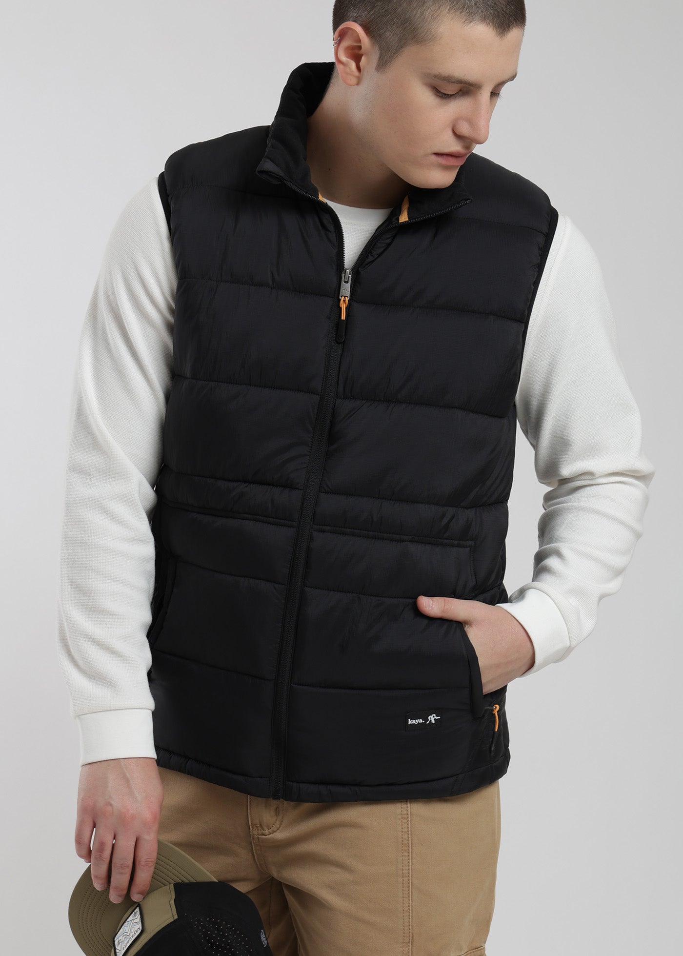 Parka Sin Mangas Vest Hombre Negro #Color_Negro