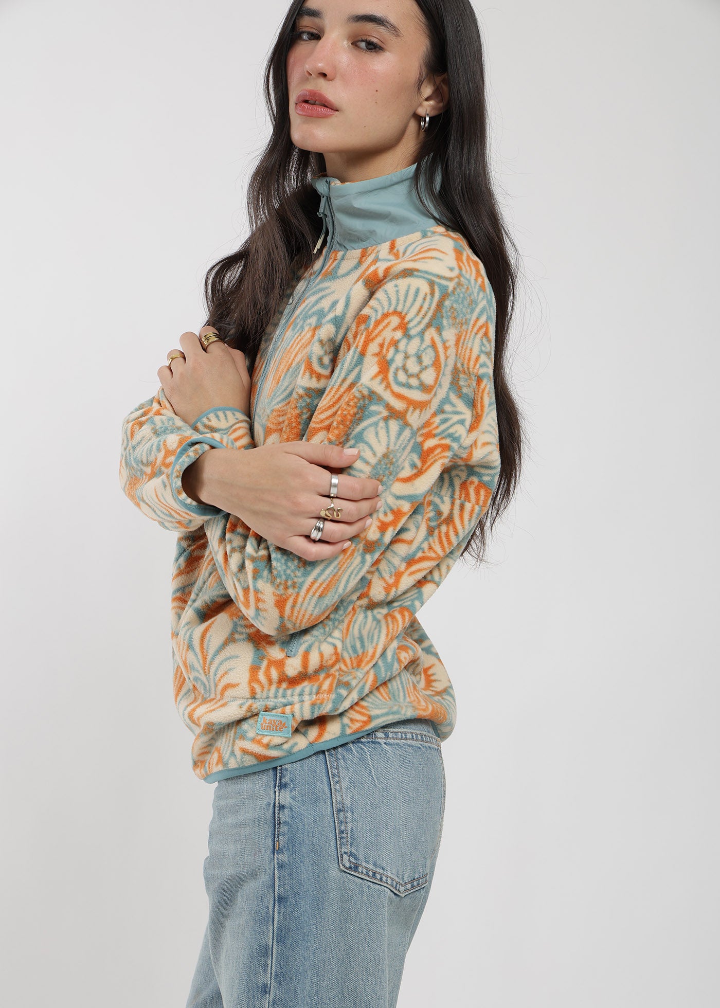 Polar Medio Cierre Raglan Mujer Calipso #Color_Calipso