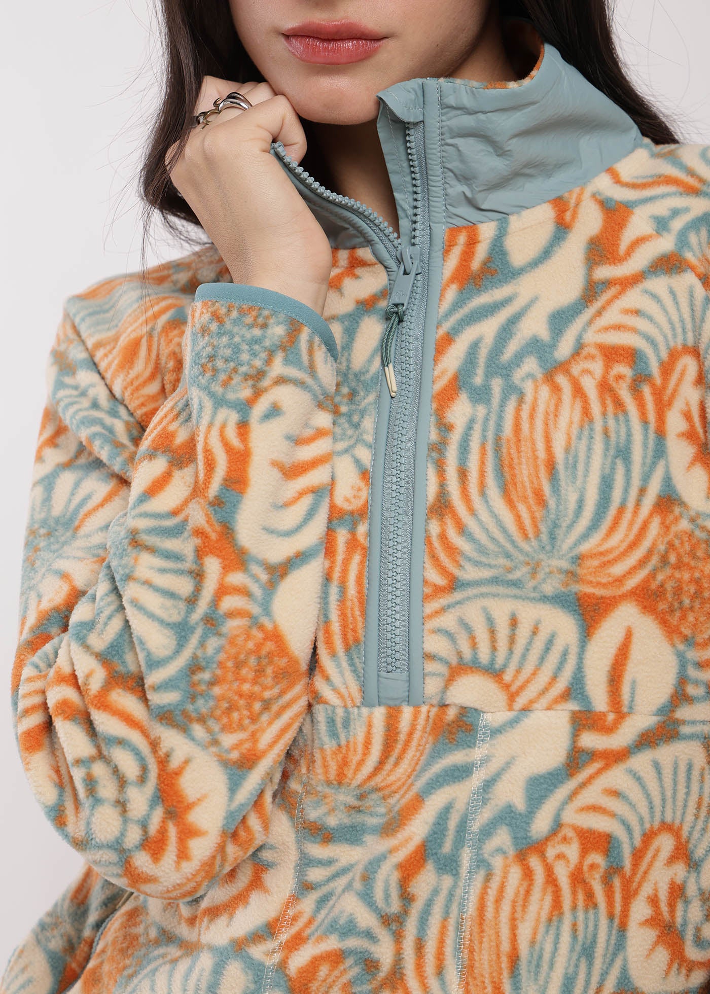 Polar Medio Cierre Raglan Mujer Calipso #Color_Calipso
