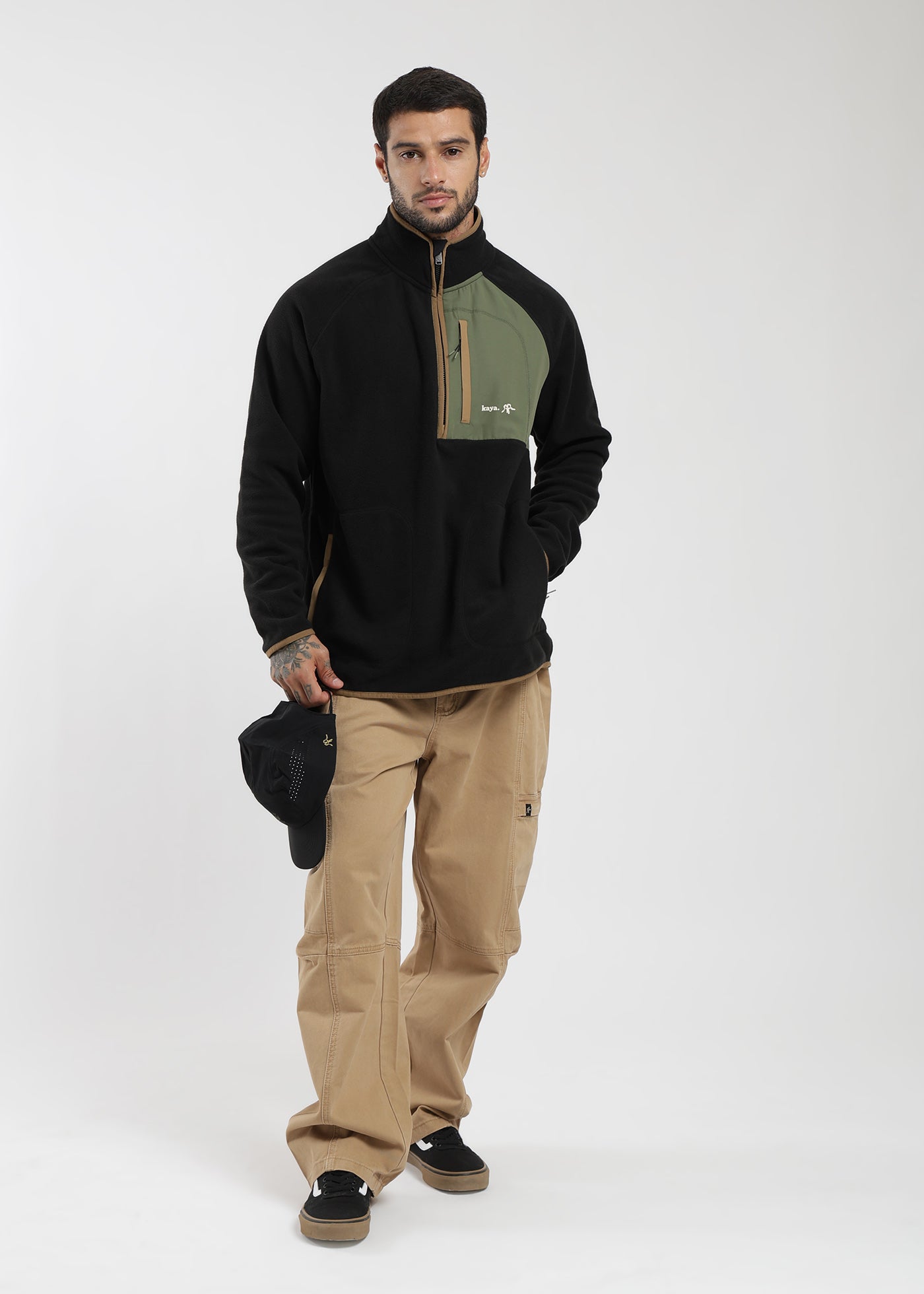 Polar Medio Cierre Retro Hombre Light Gray