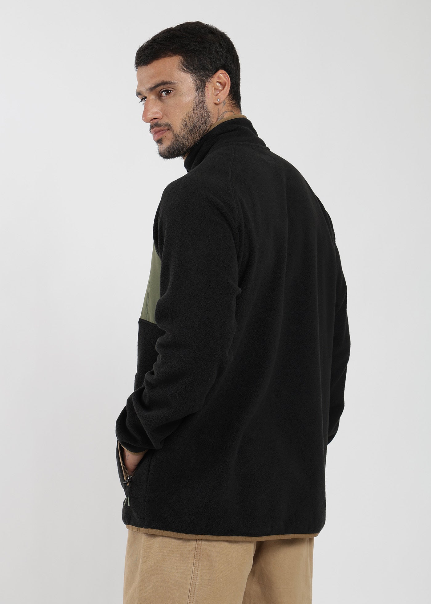 Polar Medio Cierre Retro Hombre Black