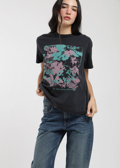 Polera Diseño Algodón Print Culture Mujer - Negra Lavender