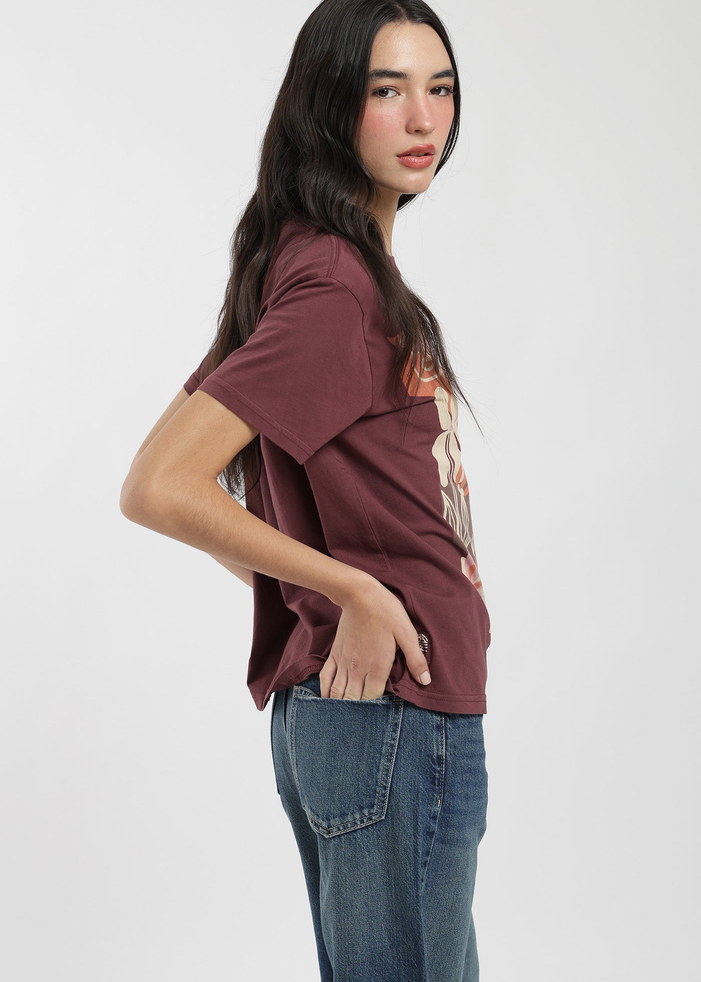 Polera Diseño Algodón Print Earth Mujer - Cherry