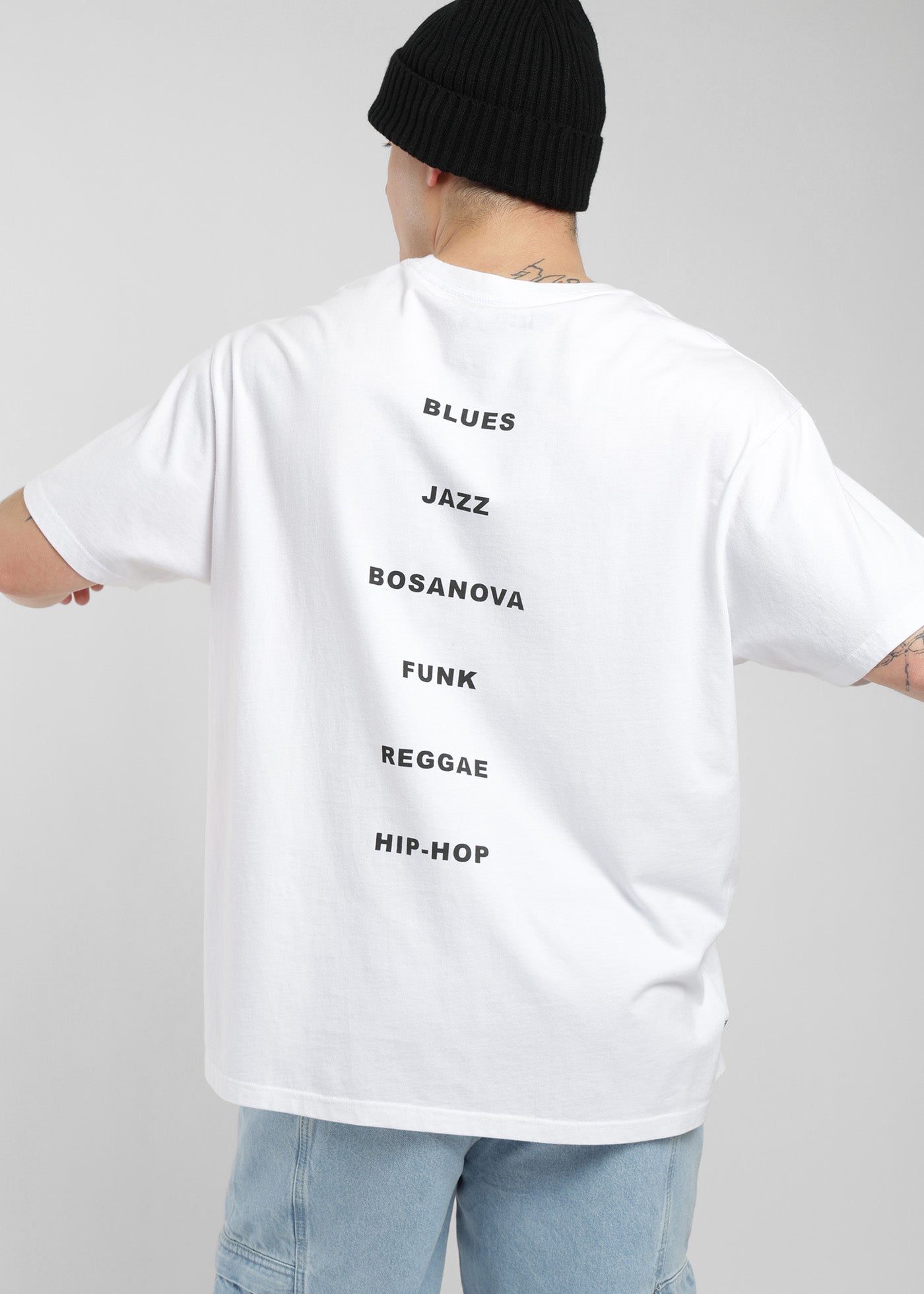 Polera Oversize Algodón Heavyweight Hombre - Blanco