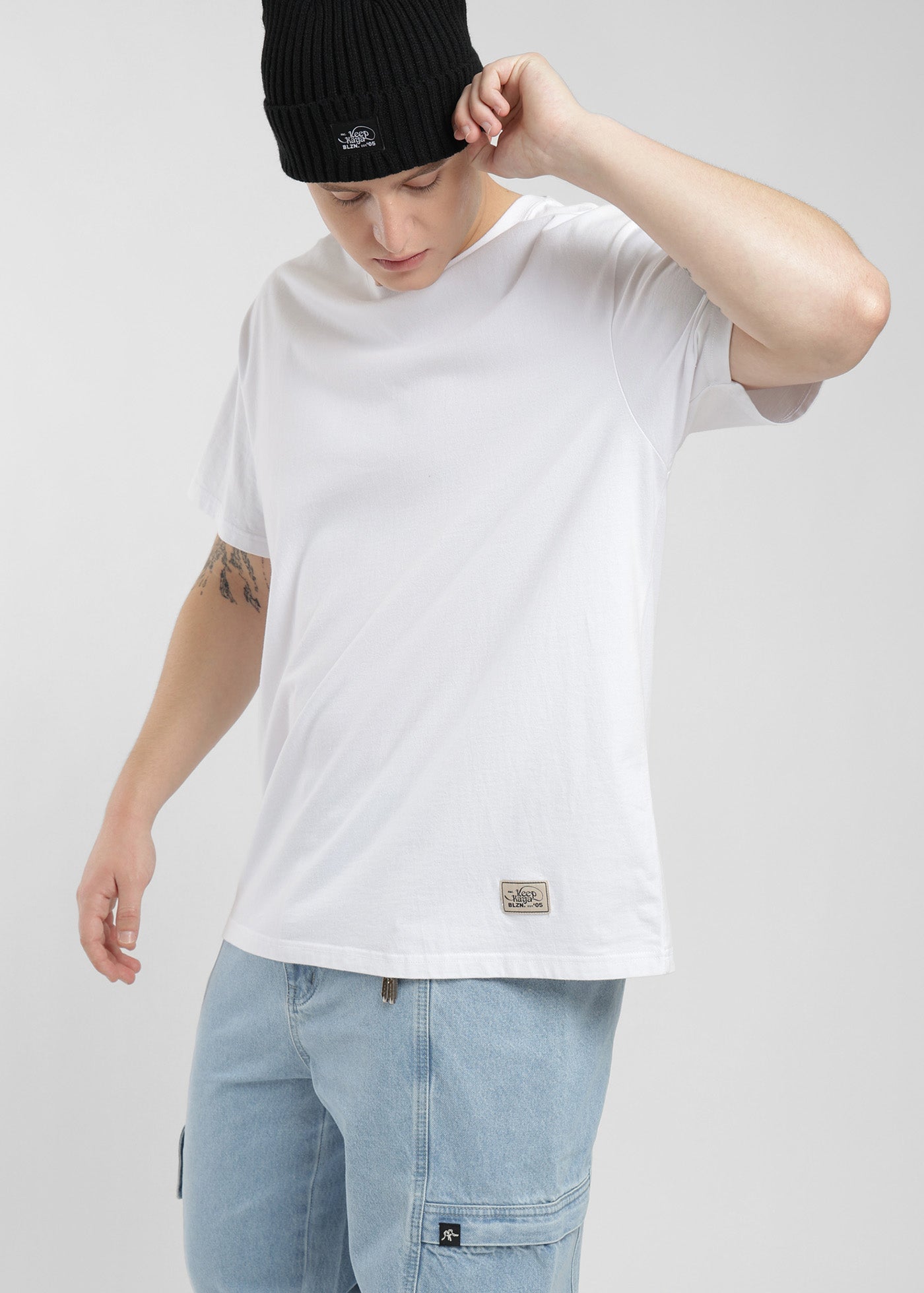 Polera Oversize Algodón Heavyweight Hombre - Blanco