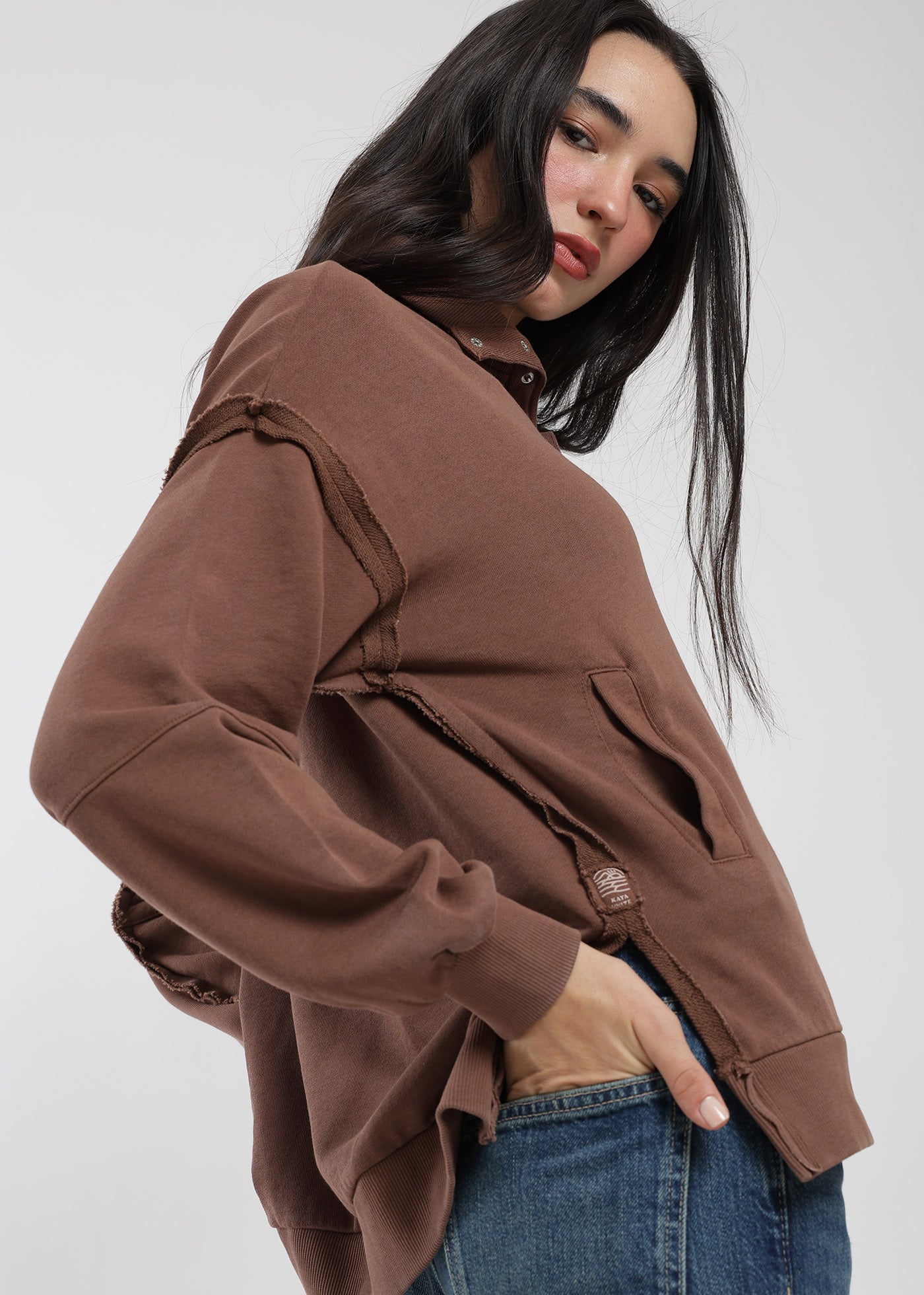 Polerón Algodón Half Snaps Murta Mujer