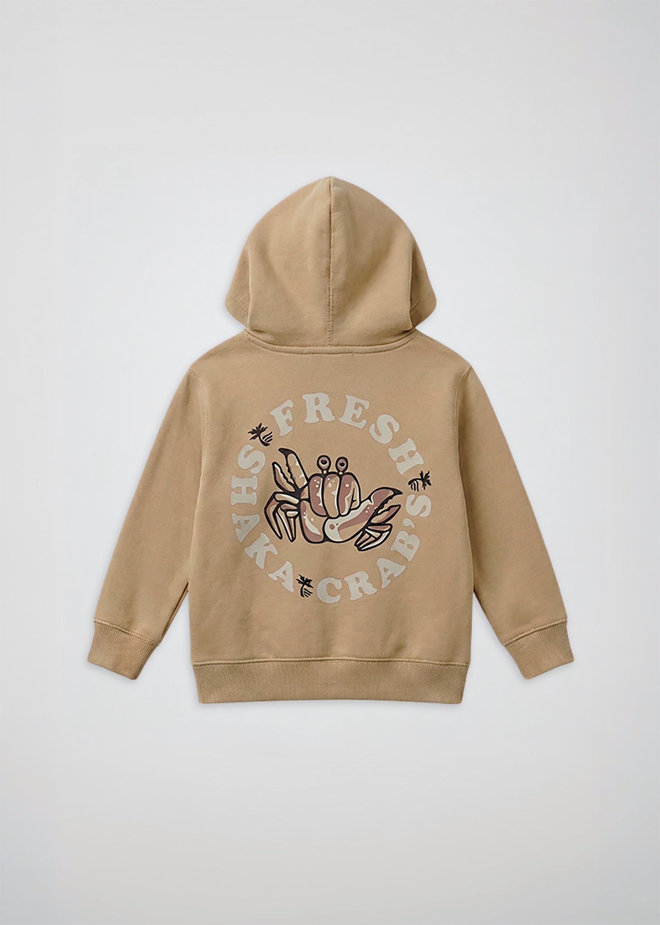 Polerón Hoodie Algodón Print Niños - Beige