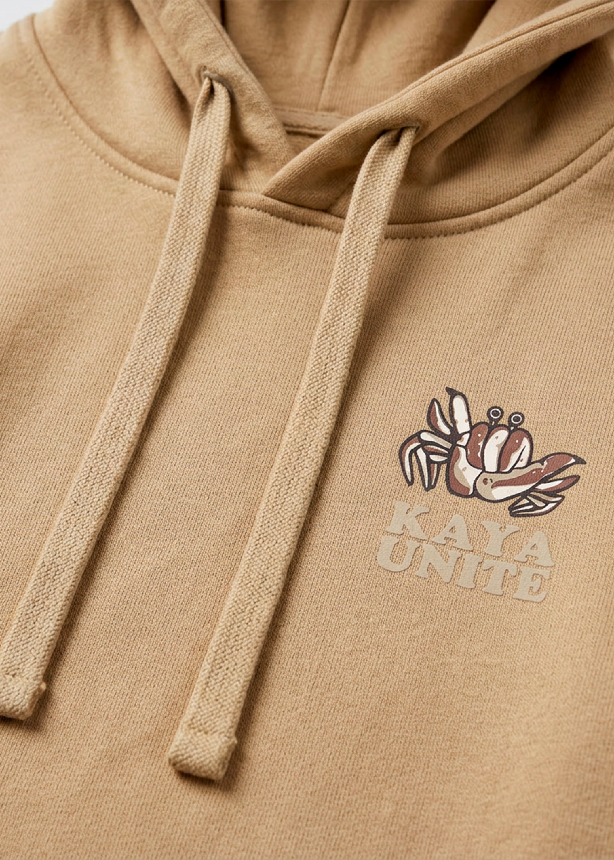 Polerón Hoodie Algodón Print Niños - Beige