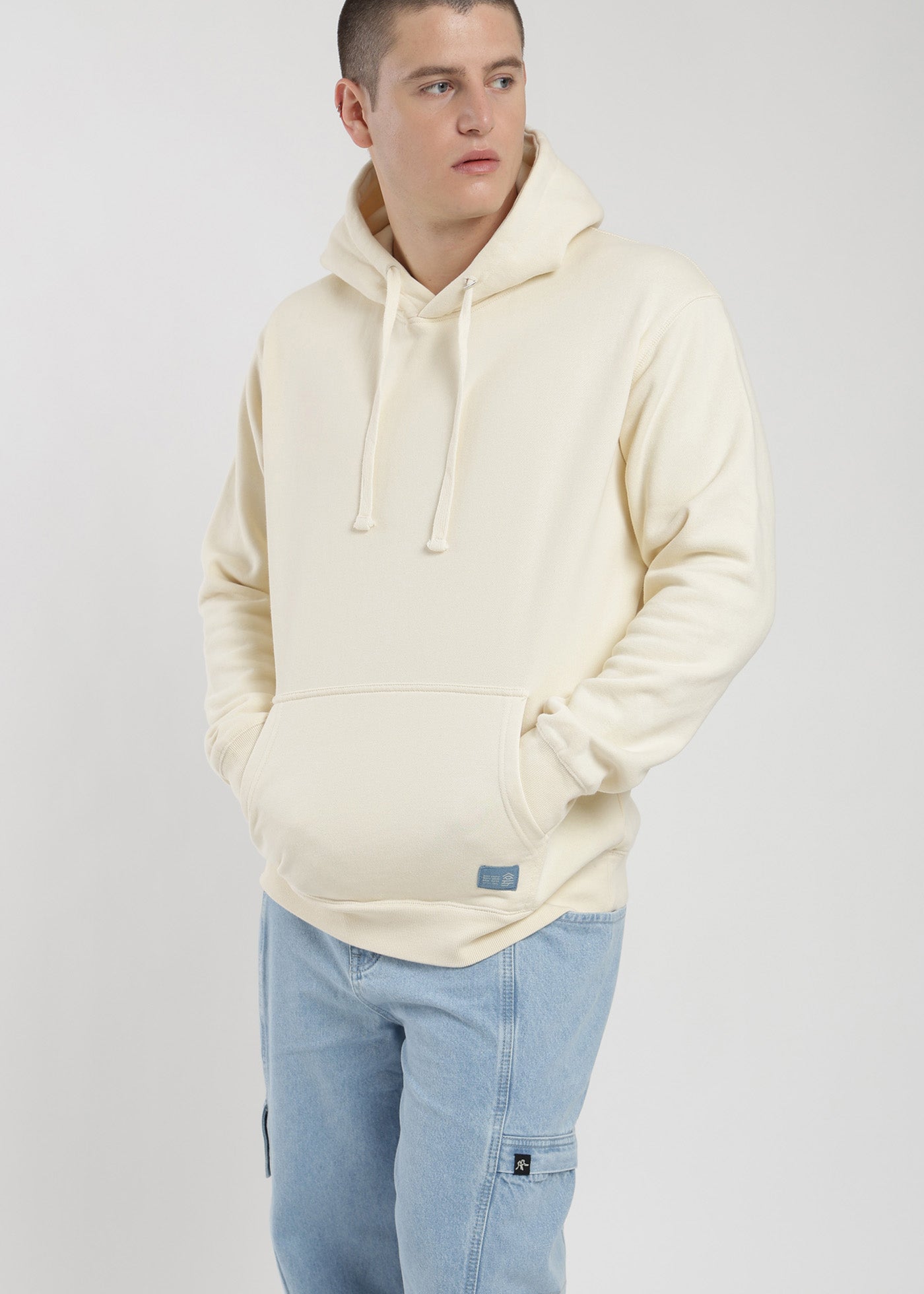 Polerón Hoodie Print Hombre Antique White