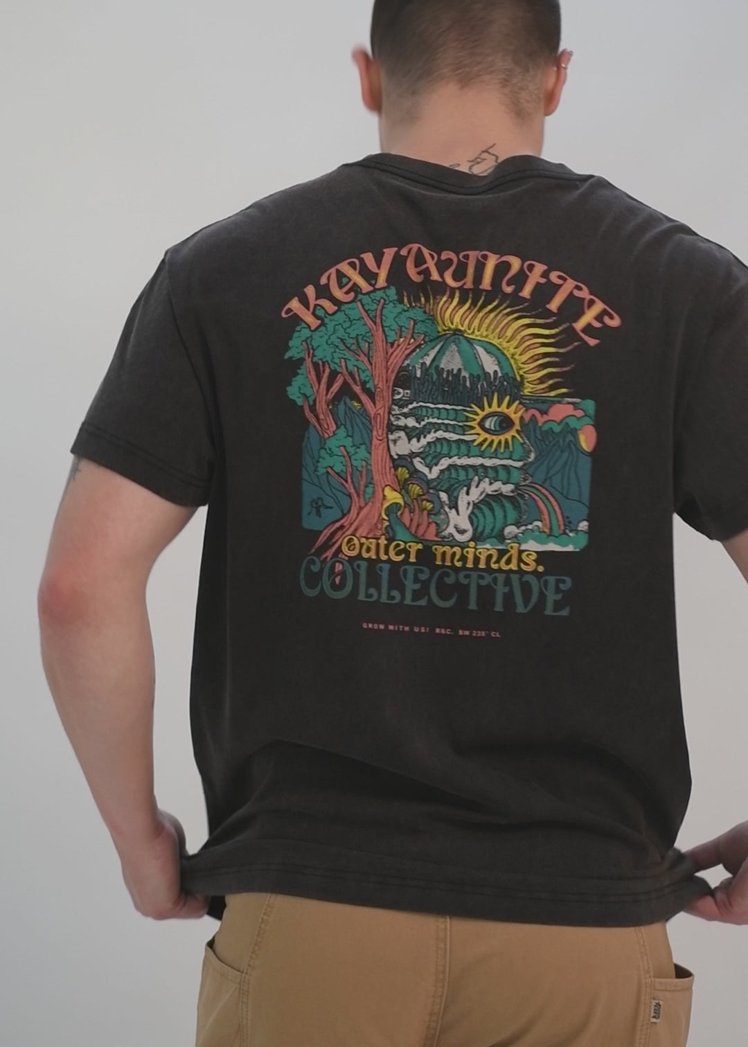 Polera Diseño Algodón Print Solid Hombre - Negro