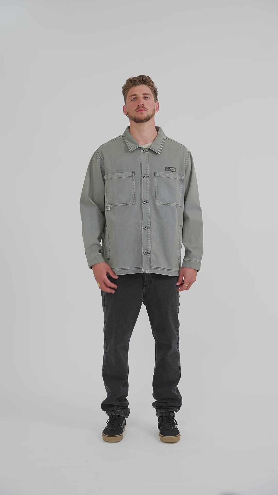 Chaqueta Sobrecamisa Denim Hombre - Oliva