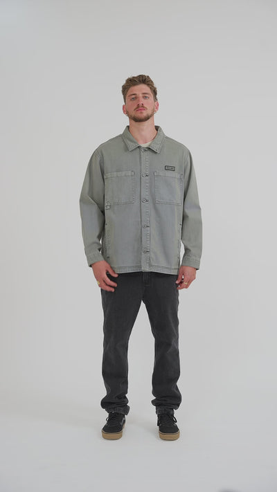 Chaqueta Sobrecamisa Denim Hombre - Oliva