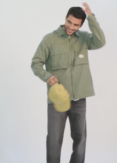 Chaqueta Clásica Cargo Patch Hombre Verde #Color_Verde